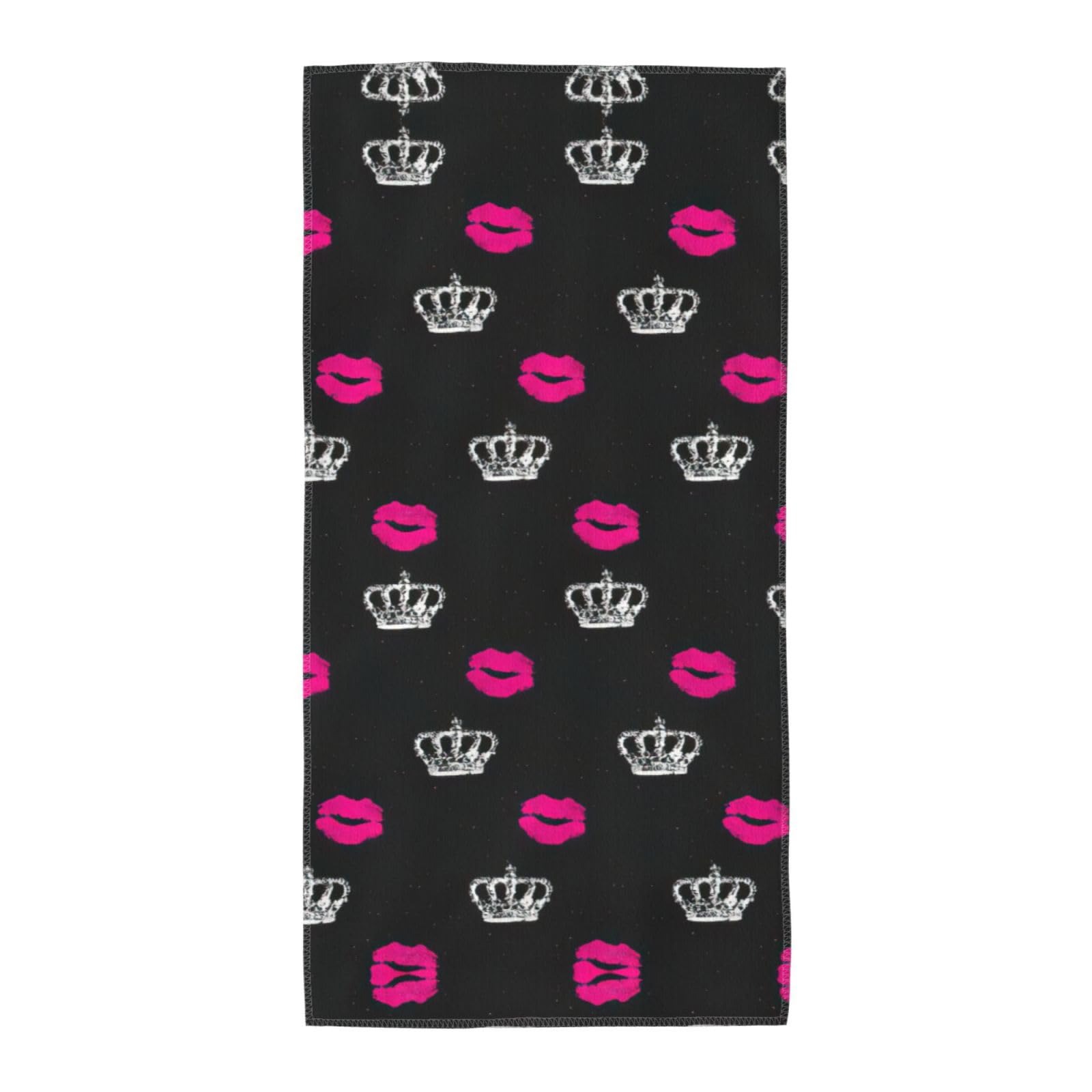 WYCZHY Crown And Lips Printed Quick Dry Beach Towel For Camping Travel Vacation