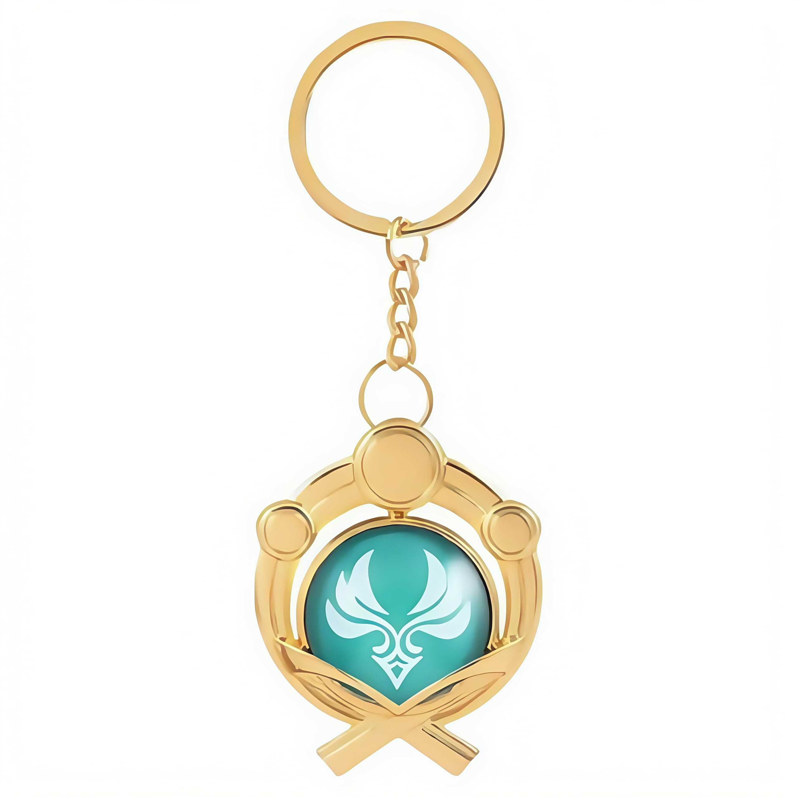 Toplucky Yellow Genshin Luminous Key Charms Toy Impact Inazuma Anemo Keychain Gold Game Figure Key Chain Pendant Keyring Genshin ​Character