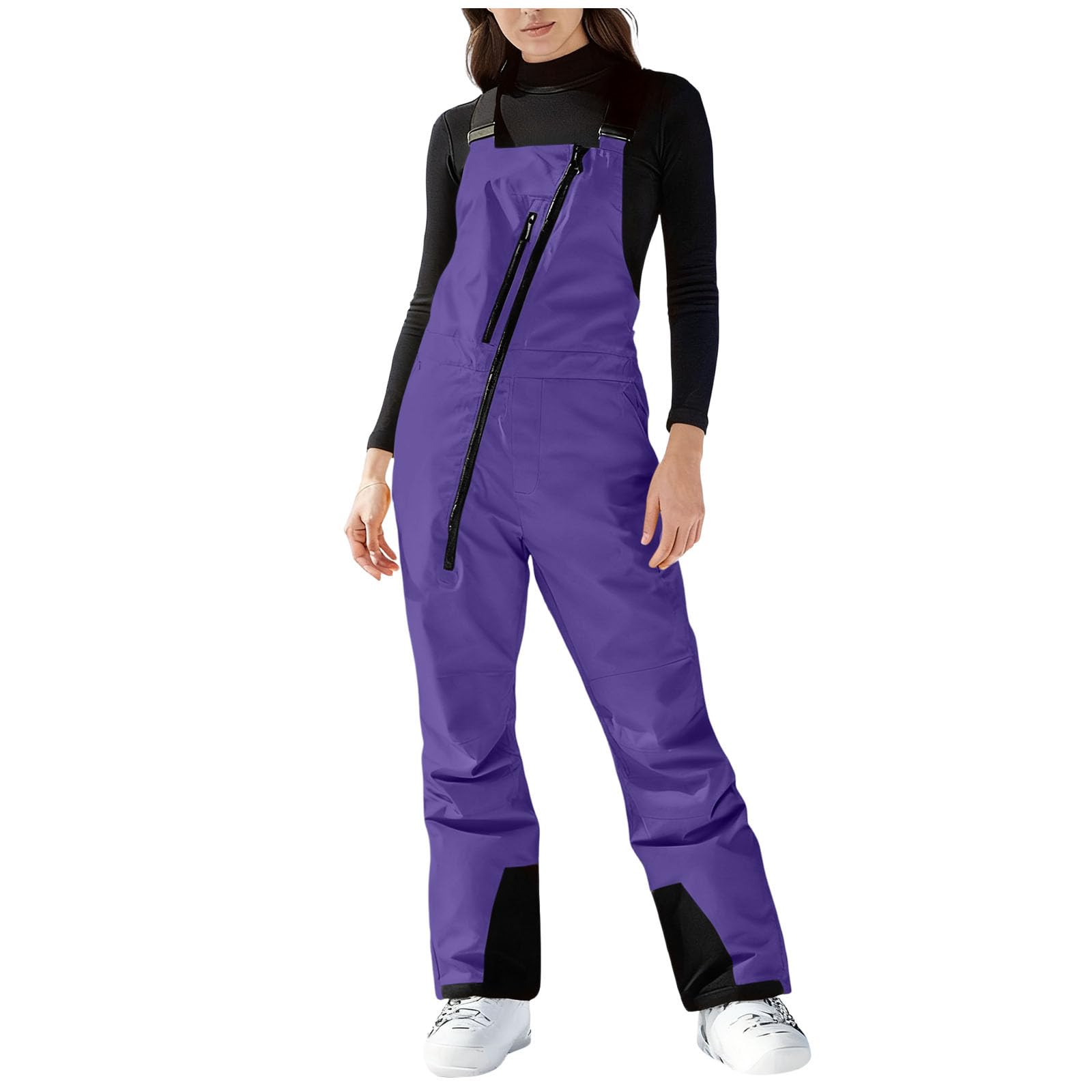 Ski Bib Suit for Women UK Salopettes Waterproof Jumpsuits Trousers Winter Snowboard Pants Ladies Jumpsuit Thermal Snowsuit Dungarees with Pockets Sleeveless Adjustable Strap Snow Outdoor Overalls