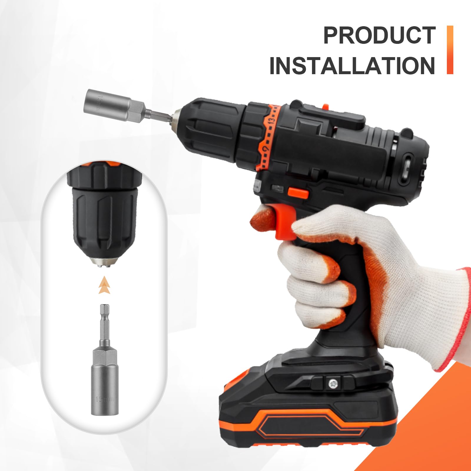 Set 10 Bussole Esagonali Da 1/4 - Per Avvitatori, 6-15mm, Acciaio Vanadio, 80mm Profondità - Foto 10