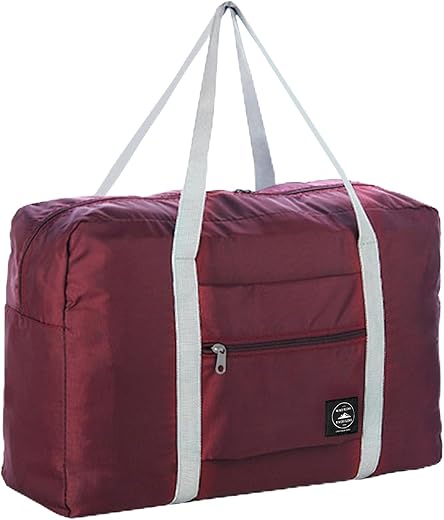 INVODA Foldable Water-Resistant 32L Travel Duffel Bag – Red