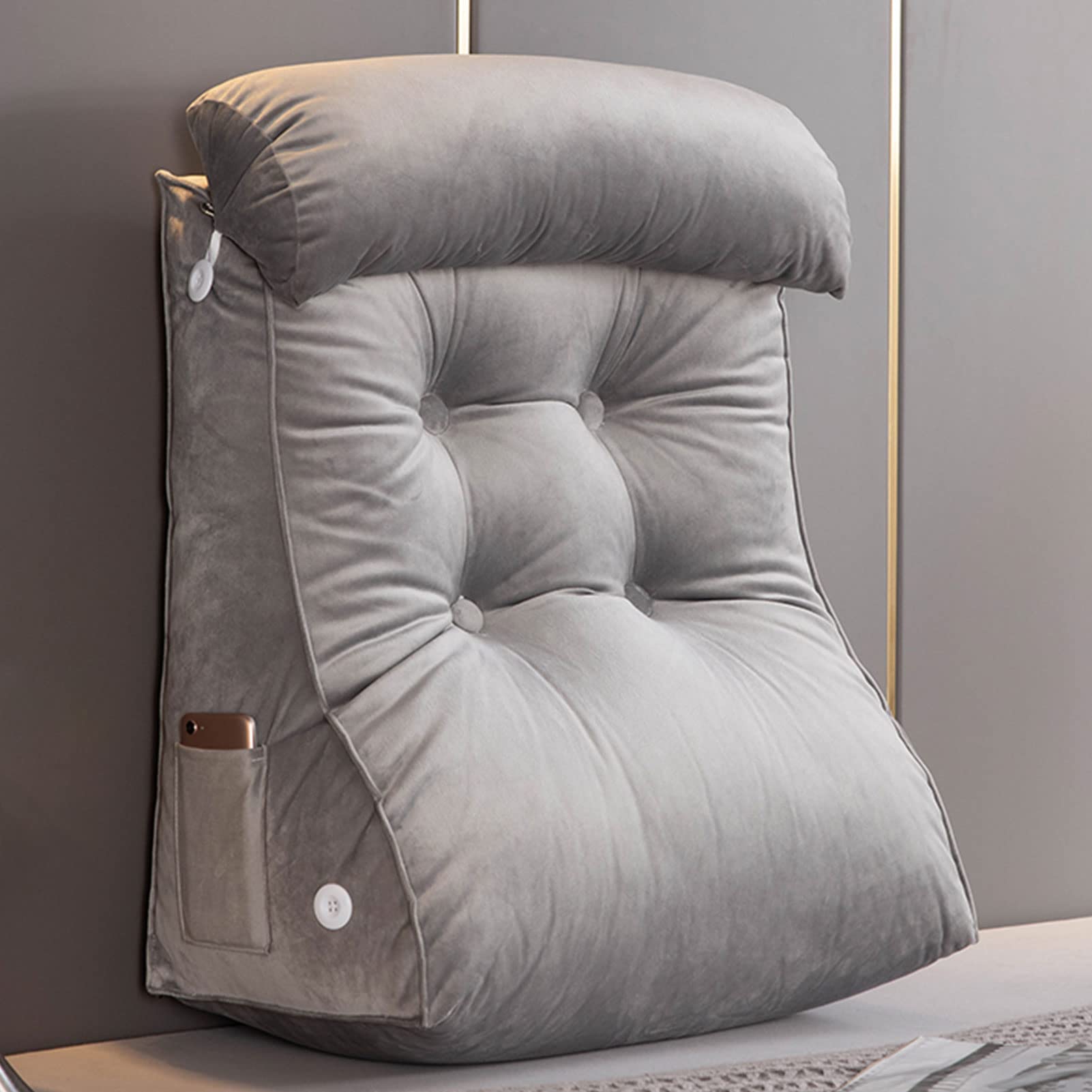 Ergonomiczna poduszka do czytania z podparciem pleców lędźwiowego poduszka klinowa do domowego biura poduszka pod szyję w zestawie zdejmowana poszewka wygodna i wspierająca