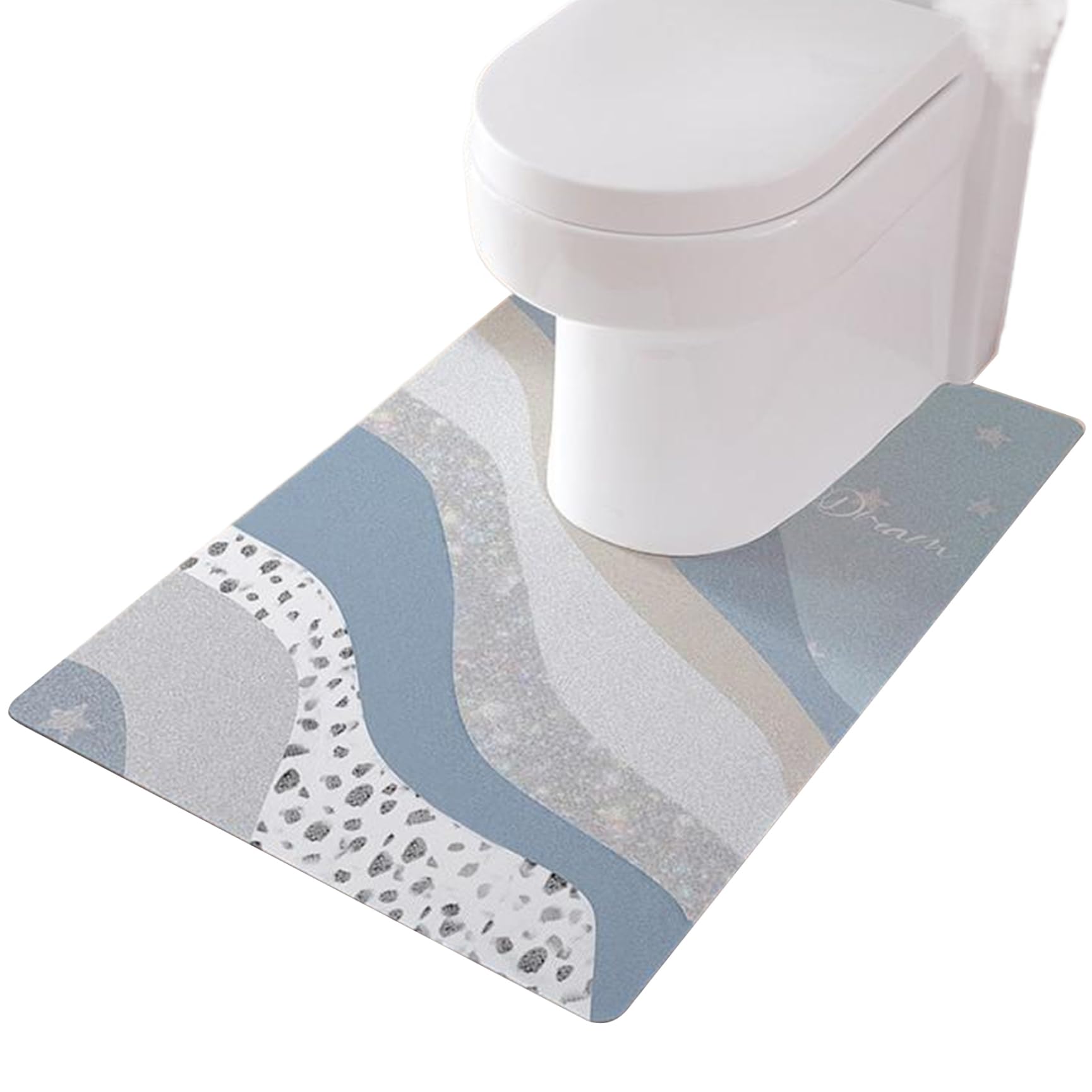 Awnsimfreien Pedestal Mat U-Shaped Non-Slip Toilet Mats Pedestal Only, 35.43X23.62 Waterproof Mat For Toilet, Dirt Resistant For Bathroom, Mats Only