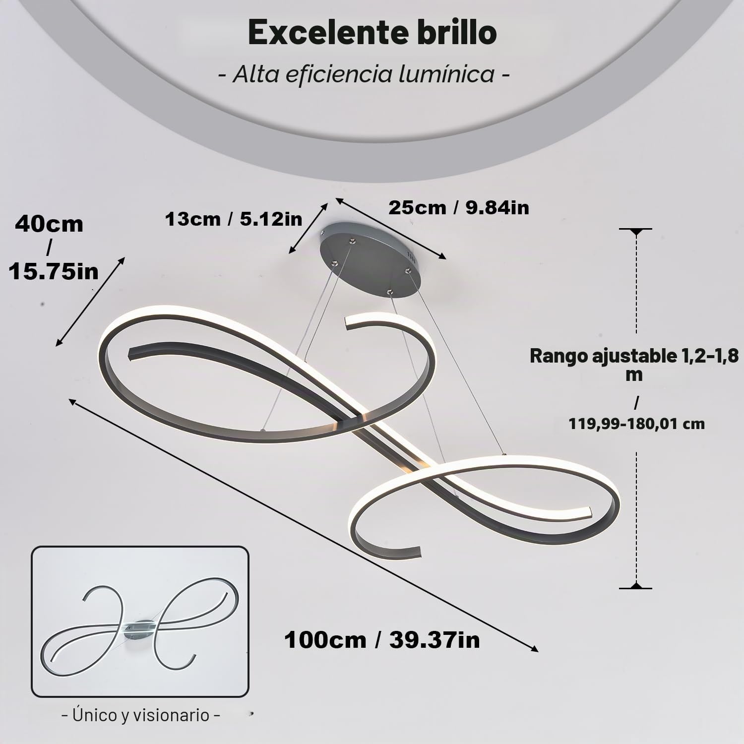 Lámpara Colgante LED Moderna para Mesa de Comedor, 100 cm de Largo, Lámpara de Comedor Regulable, Lámpara de Cocina, Lámpara Colgante Regulable,Lámpara Colgante de Diseño Lineal de 54 W para Cocina