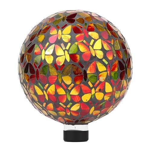 Lily's Home Colorful Mosaic Glass Gazing Ball, Designed with a