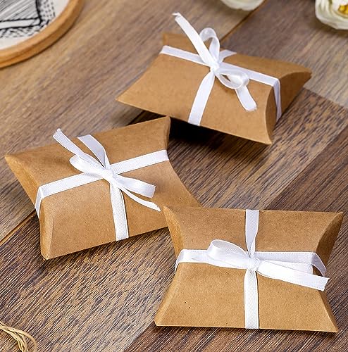 Image of SATYAM KRAFT 50 Pcs Small Mini Decorative Folding Paper Gift Boxes Fancy Gift Packaging for Wedding, Engagement, Shaadi Return Gifts, Chocolates, Dry Fruits, Festivals & Special Occasions (Brown)
