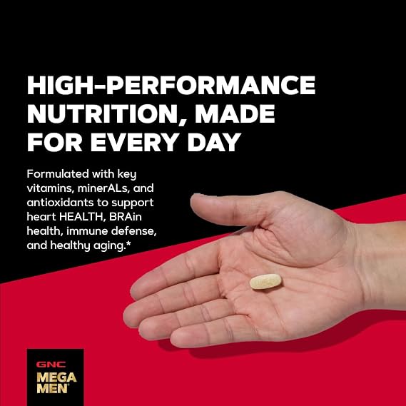 GNC Mega Men One Daily 50 Plus for Men, 60 Caplets