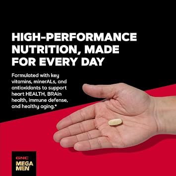 GNC Mega Men One Daily 50 Plus for Men, 60 Caplets