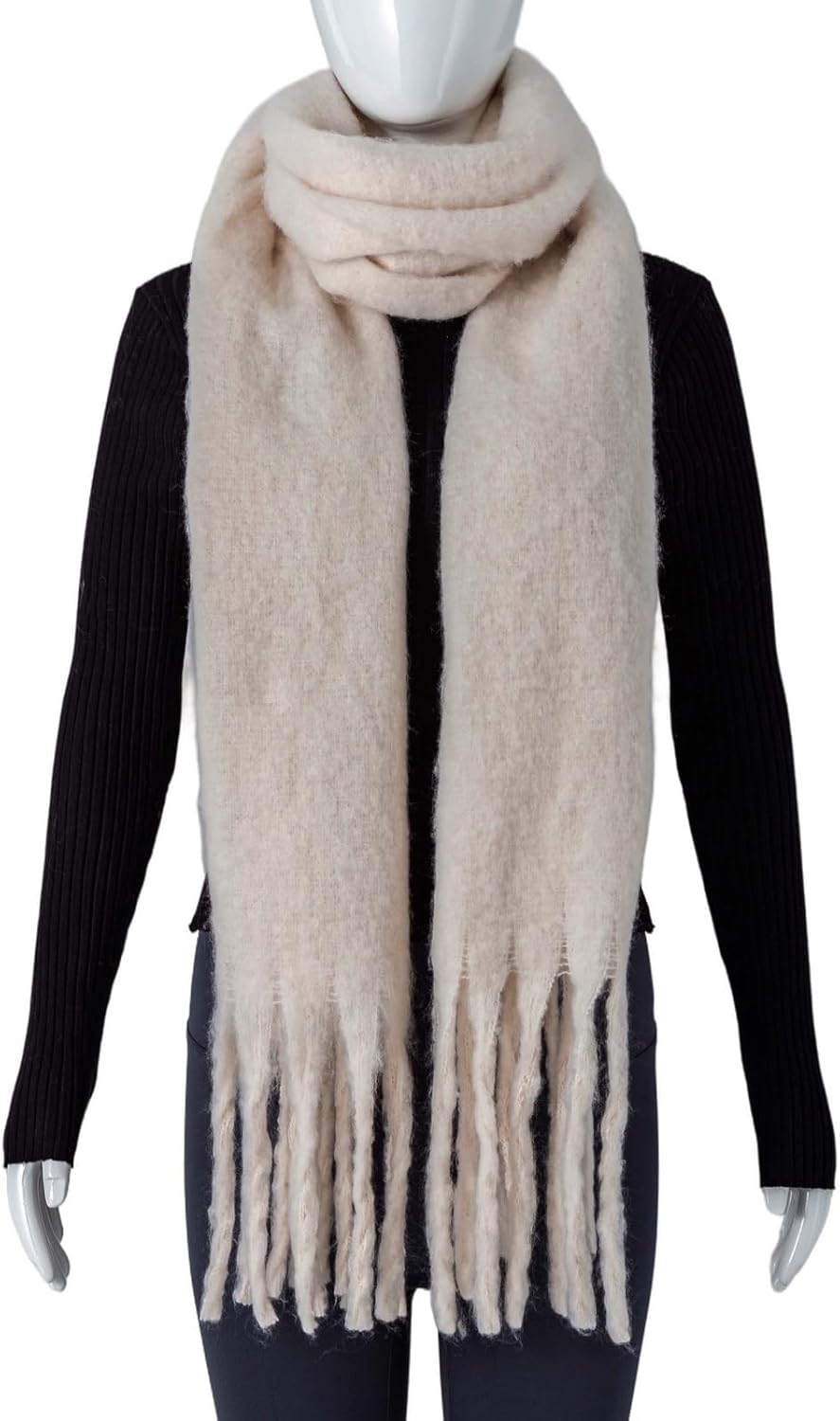 AUSEKALY Women's Scarf Big Colorful Thick Blanket Wrap Winter Oversized Warm Chunky Scarves Solid - Image 7