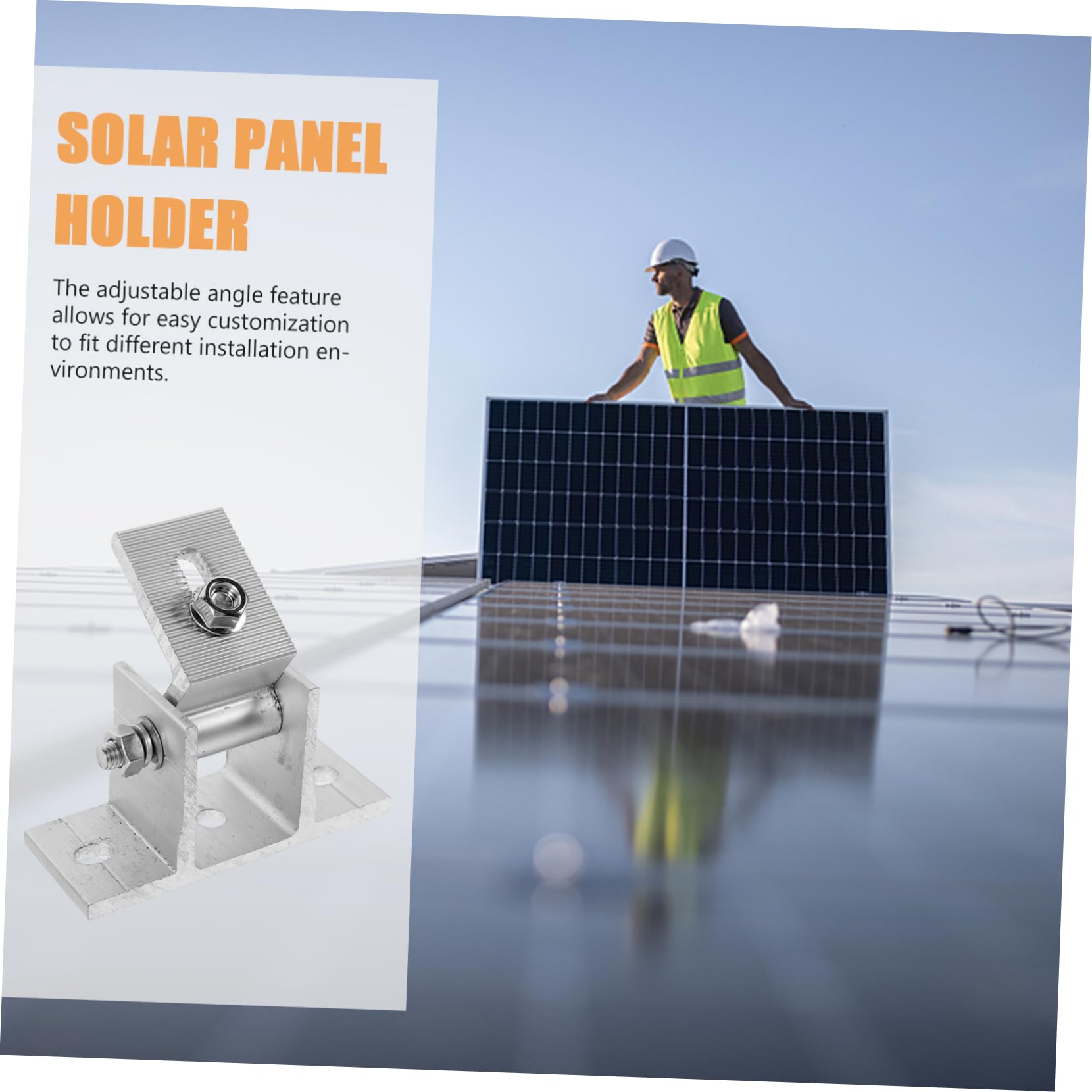 Supporto di Montaggio per Pannello Solare Struttura Stabile e Resistente alla Ruggine e Viti per Legno in Lega di Alluminio Inclinazione Regolabile 4 Pezzi Pad in Gomma