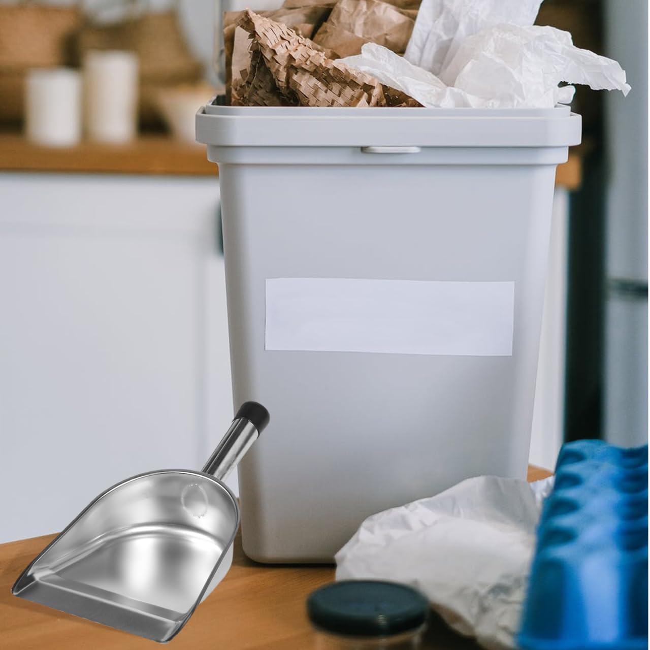 STOBAZA Pala De Mano De Acero Inoxidable 14.56 Pulgadas con Mango Ergonómico para Recoger Polvo Y Basura En Hogar Y Cocina Herramienta De Limpieza Resistente