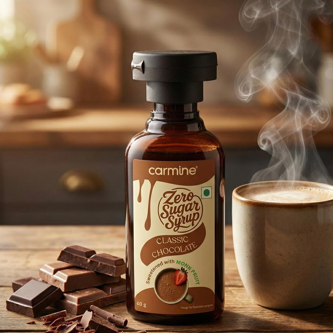Carmine Zero Sugar Syrups - Combo of 5 Syrups Bourbon Vanilla, Coffee Tiramisu, Classic Chocolate, Cinnamon Vanilla and Classic Caramel Syrup), 60 g each - Image 8 thumbnail