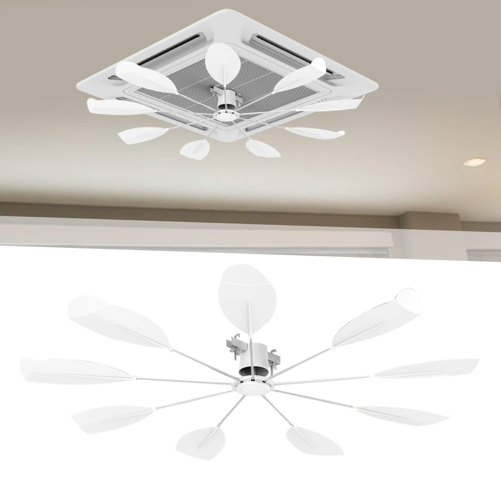 Deflettore di Ventilazione a Soffitto per Sistemi di Climatizzazione Centralizzati, Accessori per La Climatizzazione, Ventilatore Direzionale Riutiliz, Lama bianca a 9 punte