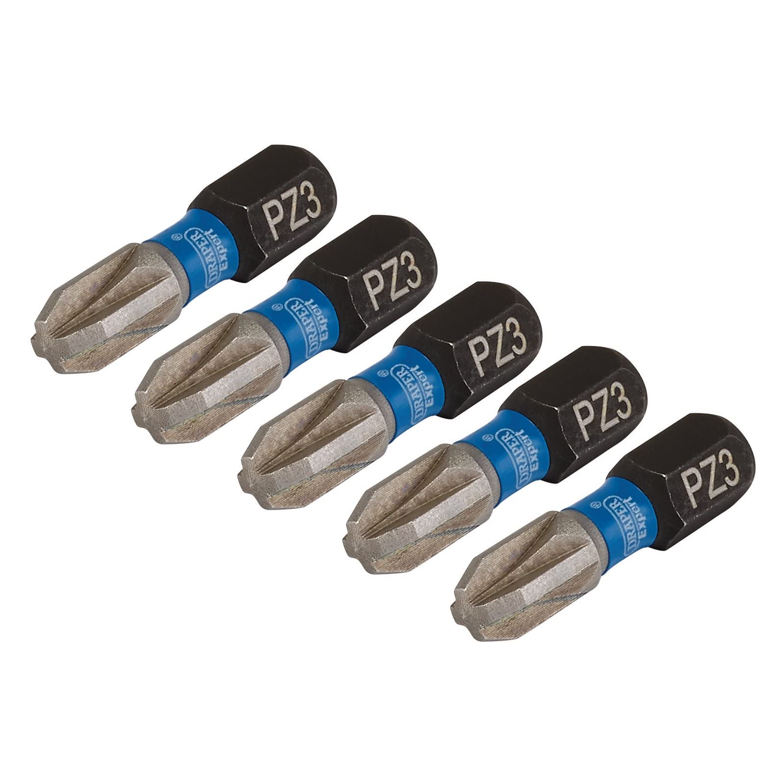 Draper 04975 Draper Expert PZ-Type Impact Screwdriver Bits No3 x 25mm 1/4"" Hex (