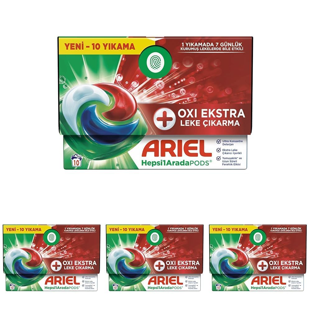 Ariel PODS Kapsül Çamaşır Deterjanı Oxi 10'lu 4lü paket