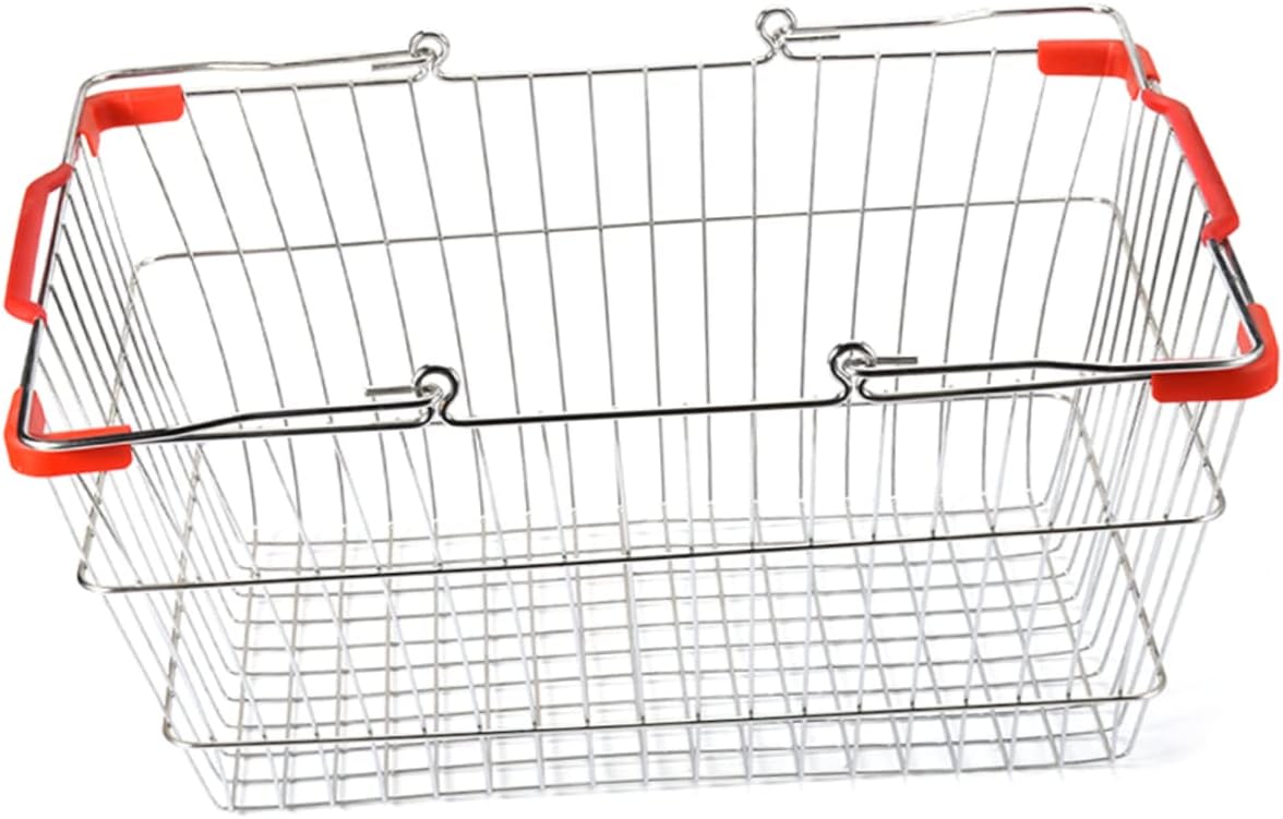 Wrought Iron Portable Storage Basket Versatile Bathroom Toiletries Organizer Kitchen Vegetable Seasoning Basket Red Resistant Design