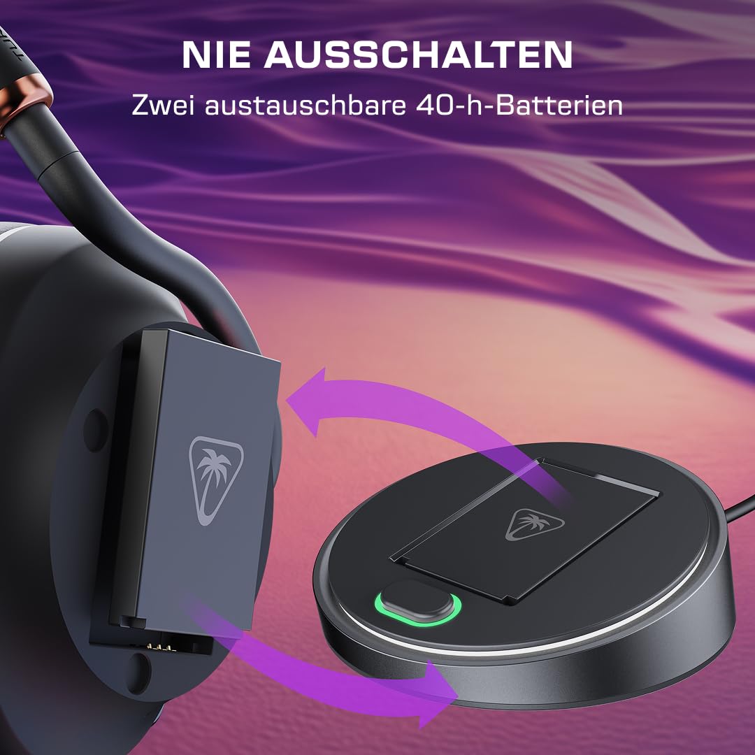 Turtle Beach Stealth Pro II Wireless Premium Gaming-Headset für PC, PS5, PS4 – zertifiziertes Hi-Res 24-bit Audio, Dolby Atmos Spatial Audio, Geräuschunterdrückung, Schwarz