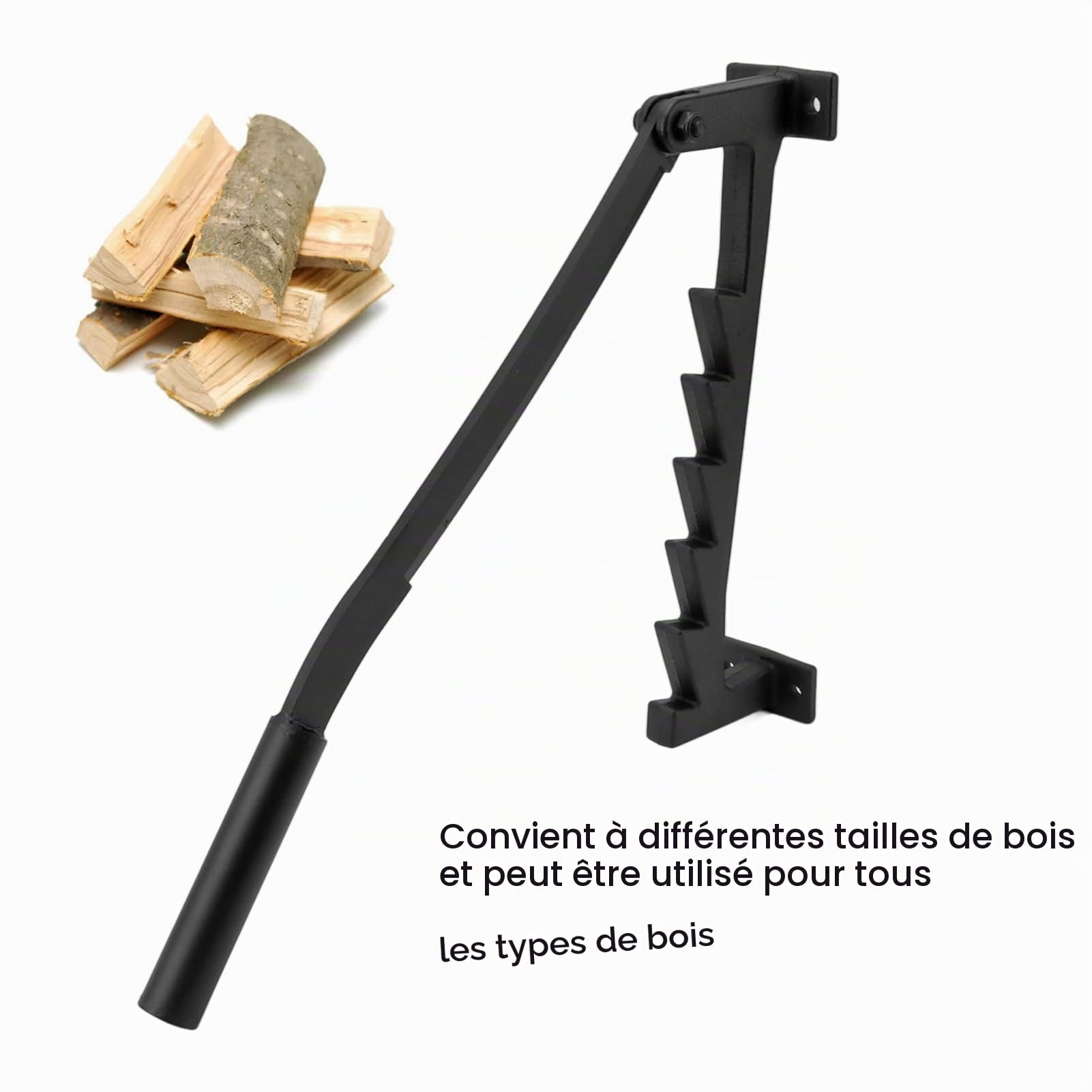 Fendeuse de Bois de Chauffage Murale, Fendeuse Manuelle pour Bûches, Outil de Fendage