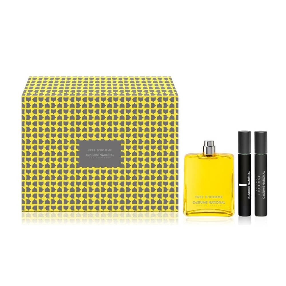 Costume National Free D'Homme Eau de Parfum Set, 100ml con 2 Travel Size da 7.5ml, Profumo Uomo con Note Fresche e Speziate