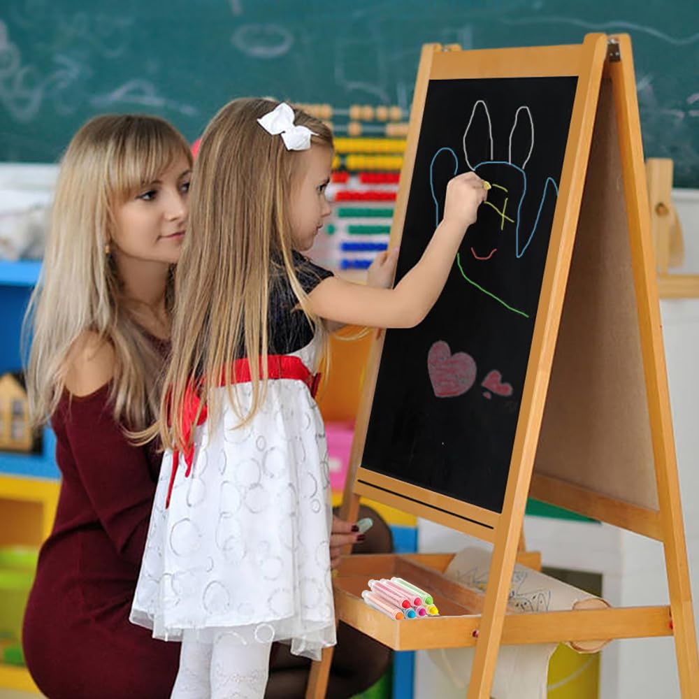 12 Pezzi Gesso Senza Polvere per Bambini Gessetti Lavabile Non Tossico Gesso Colorati Con Supporto per Scuola Ufficio Studio Disegnare Scrivere