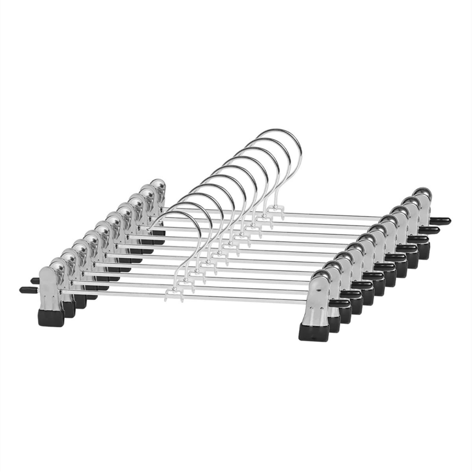 Grucce per pantaloni, in metallo, 30 cm, 10 pezzi, antiscivolo, resistenti alla ruggine, per gonne, pantaloni, salvaspazio, per pantaloni, gonne, calzini e biancheria intima