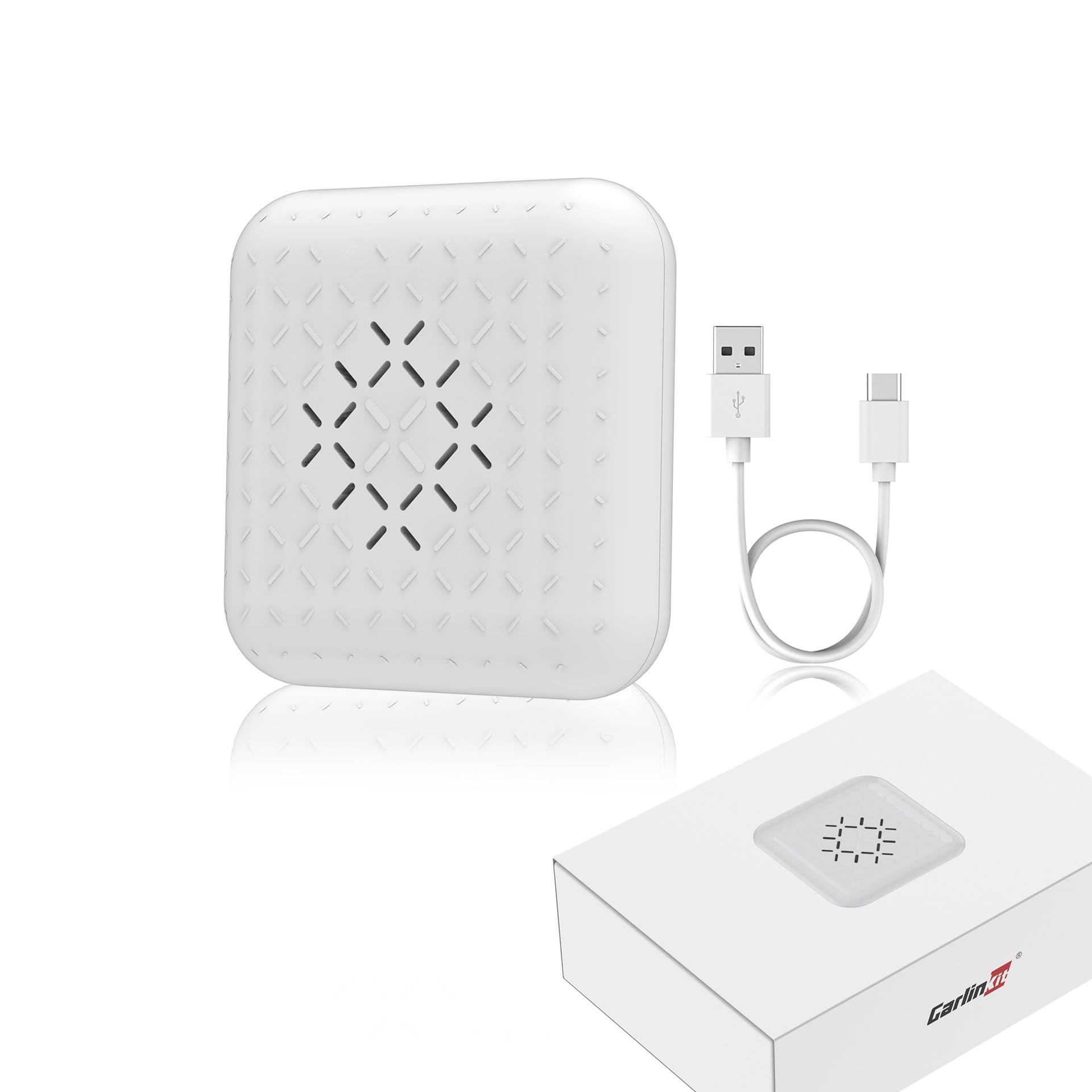 Carlinkit Mini inalámbrico CarPlay Adapter para Coches CarPlay con Cable de fábrica, Compatible con Audi/Porsche/VW/Ford/Hyundai/Mercedes/KIA, actualización en línea, IOS16, USB Tipo A/C