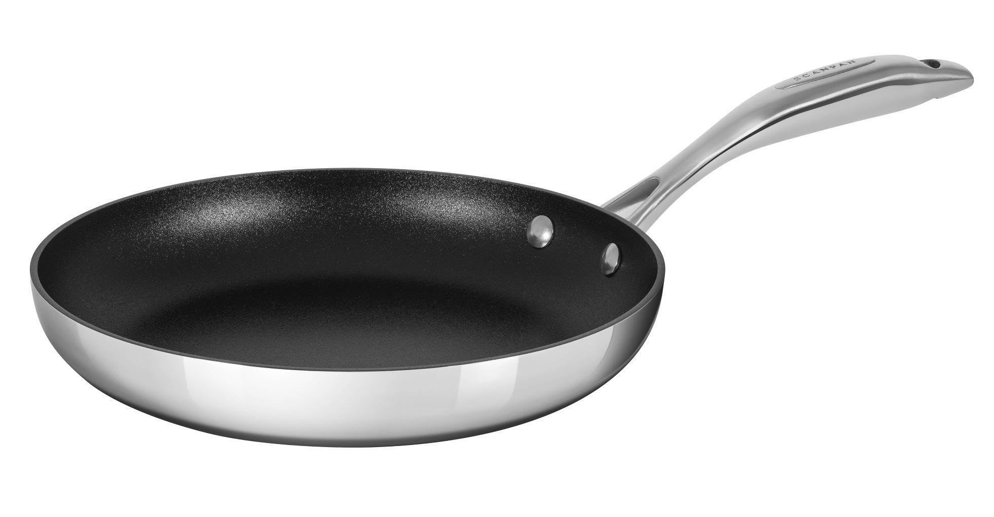 Scanpan HaptIQ 10 1 4 inch Stainless Steel-Aluminum Nonstick Fry Pan Compatible with All Cooktops Induction Ready Metal