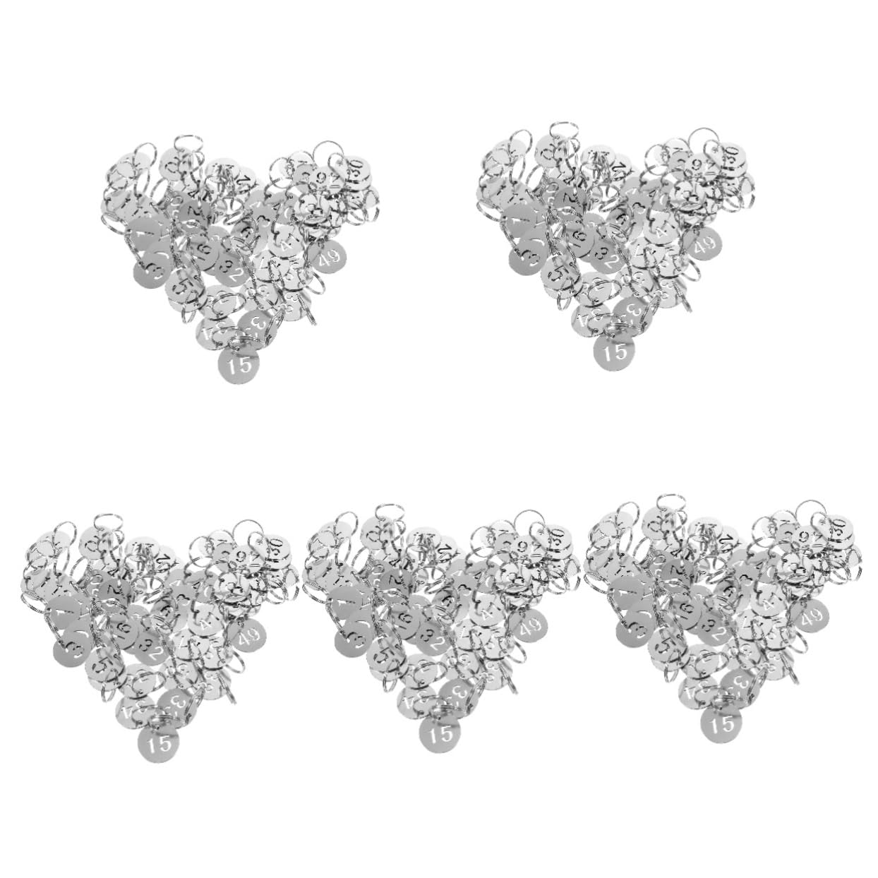 5 Set Di Etichette Per Chiavi Targhette Portachiavi in ​​metallo Adesivi Numerici Per Identificatori Di Chiavi Per Bagagli Etichette Numerate Rotonde Per Armadietti 50 Pezzi * 5