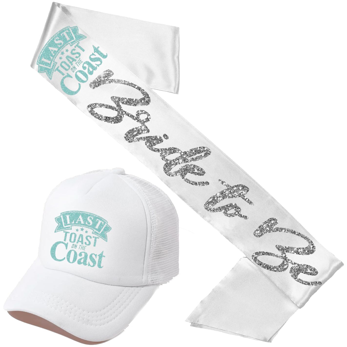 Last Toast on the Coast Bachelorette Decorations - BRIDAL GRADE SATIN Bride to Be Sash - Blue Nautical