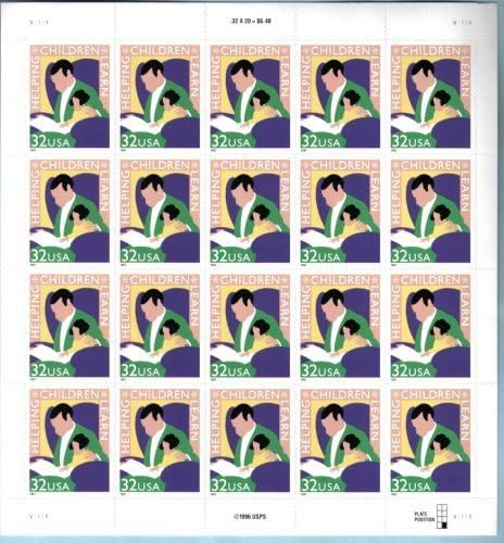 Helping Children Learn Sheet of Twenty 32 Cent Stamps Scott 3125 by USPS
