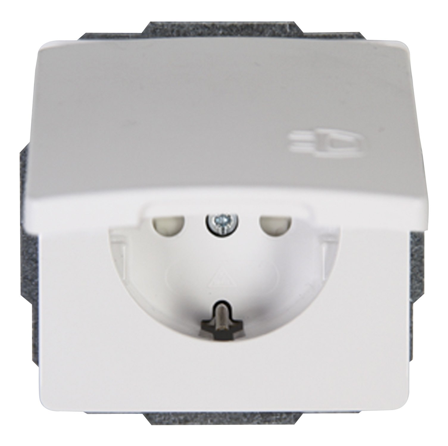 Kopp 924329083 Venice Earthing Contact Socket with Lid, White, mit Klappdeckel