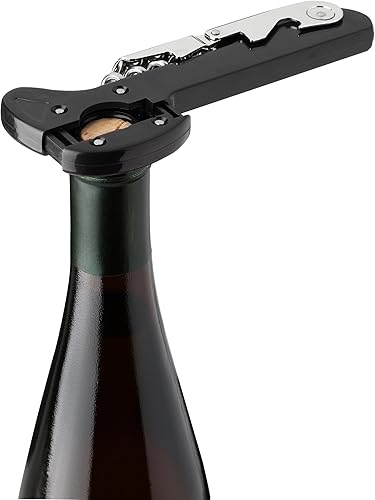 Miniatura 5 de True Recoil Waiters - Sacacorchos para vino, acero inoxidable duradero con abridor de botellas integrado y cortador de papel de aluminio de 4 ruedas