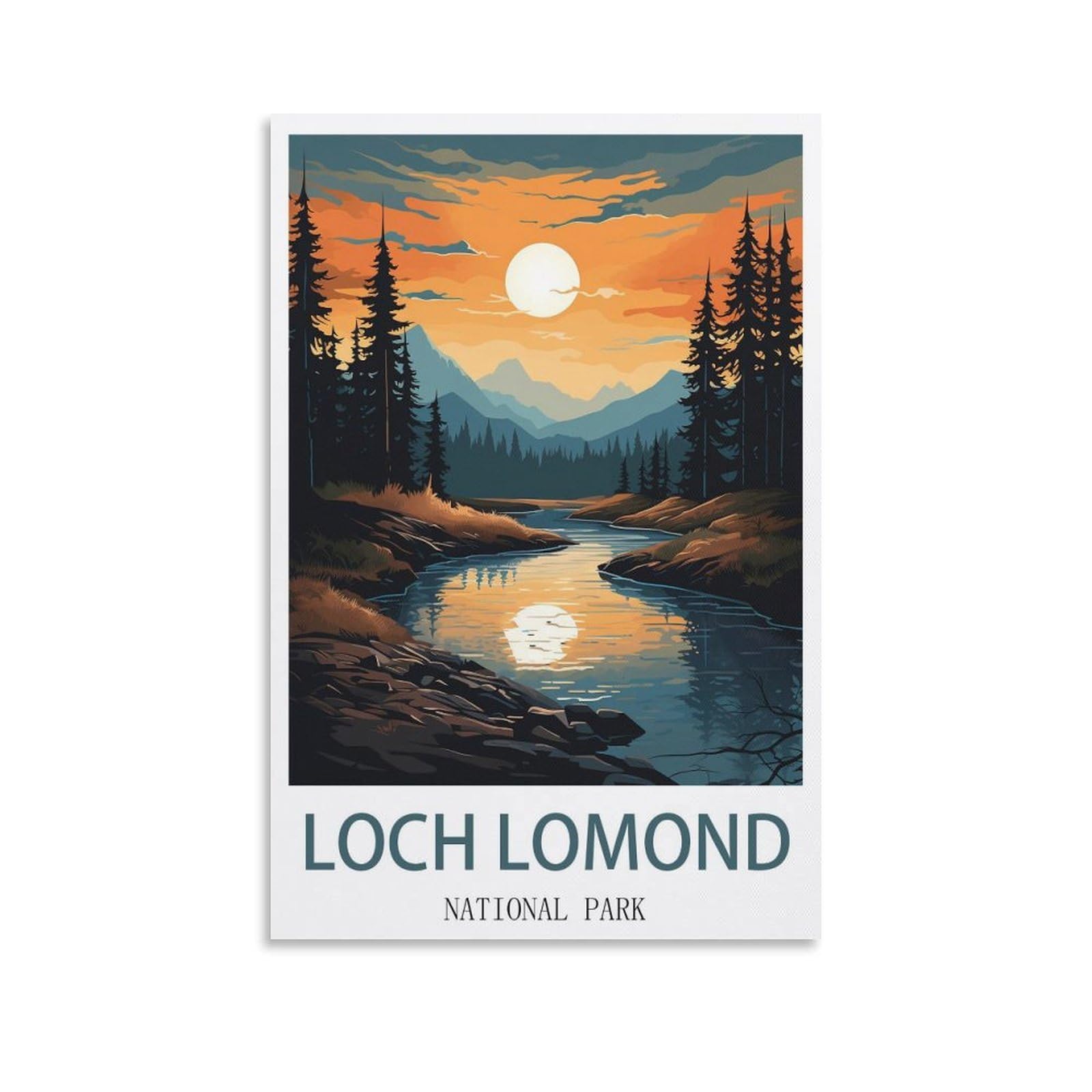 Ezmlfa S123 5D Diamond Art Kits For Beginner,Loch Lomond National Park Kits For Adults And Kids, Full Drill Round Rhinestone Paint With Diamonds,Diy 5D Diamond Art 40X50cm