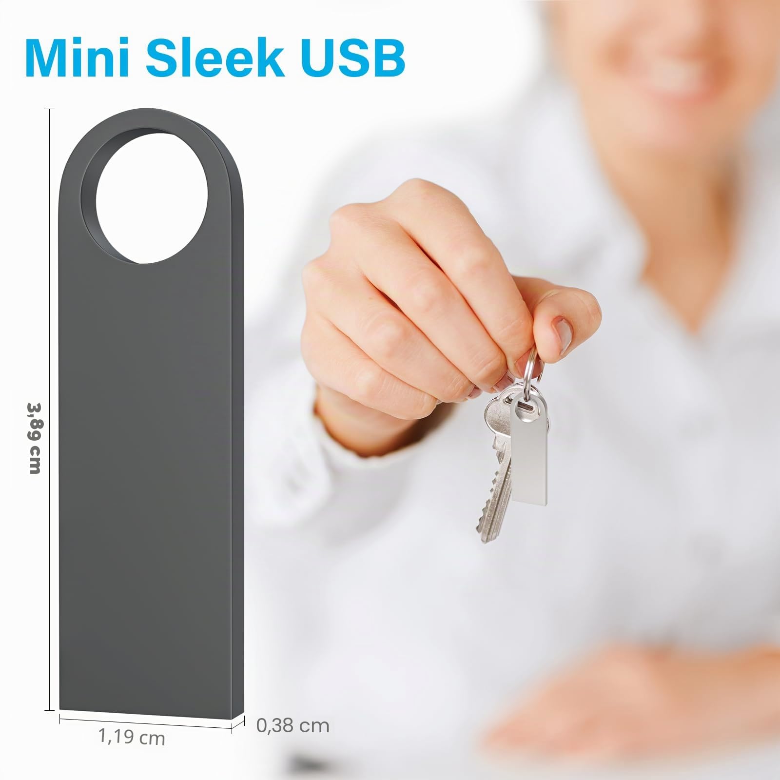 ABLAZE Mini chiavetta USB 2 GB 20 pezzi Nero impermeabile Penna USB 2 GB | in metallo confezione da 20 pezzi per laptop, computer, TV, auto