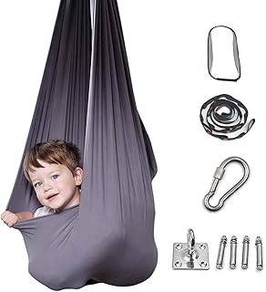 M/P Balanço terapêutico para crianças e adultos, terapia de integração sensorial com rede para abraços, para crianças com necessidades especiais, autismo, TDAH, Aspergers, interior e exterior