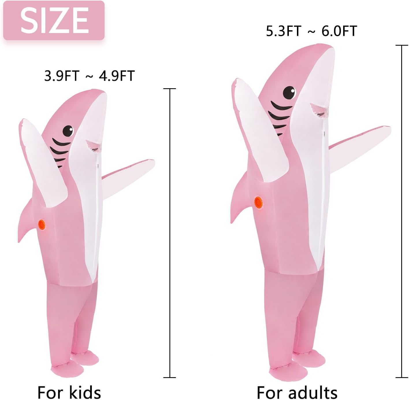 KMiKE Inflatable Shark Costume for Adult(Kids) Funny Halloween Costumes Fantasy Cosplay Blow up Costume - Image 5