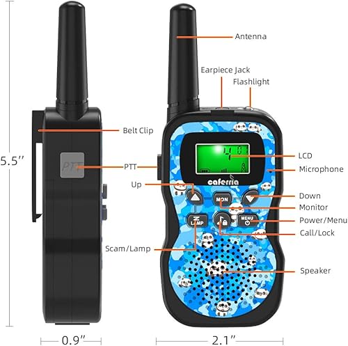 Miniatura 5 de Caferria Paquete de 3 walkie talkies para niños para campamento, senderismo + 325 piezas 50 en 1 juguetes de construcción para niños de 8 a 12 años
