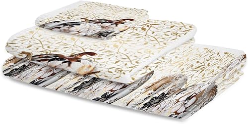 Miniatura 2 de Autumn Thanksgiving Bath Towels for Bathroom Set - Luxury Towels Gifts for Women,Quick Dry Beach Kitchen Hand Hair Face Yoga Workout Gym Towel and