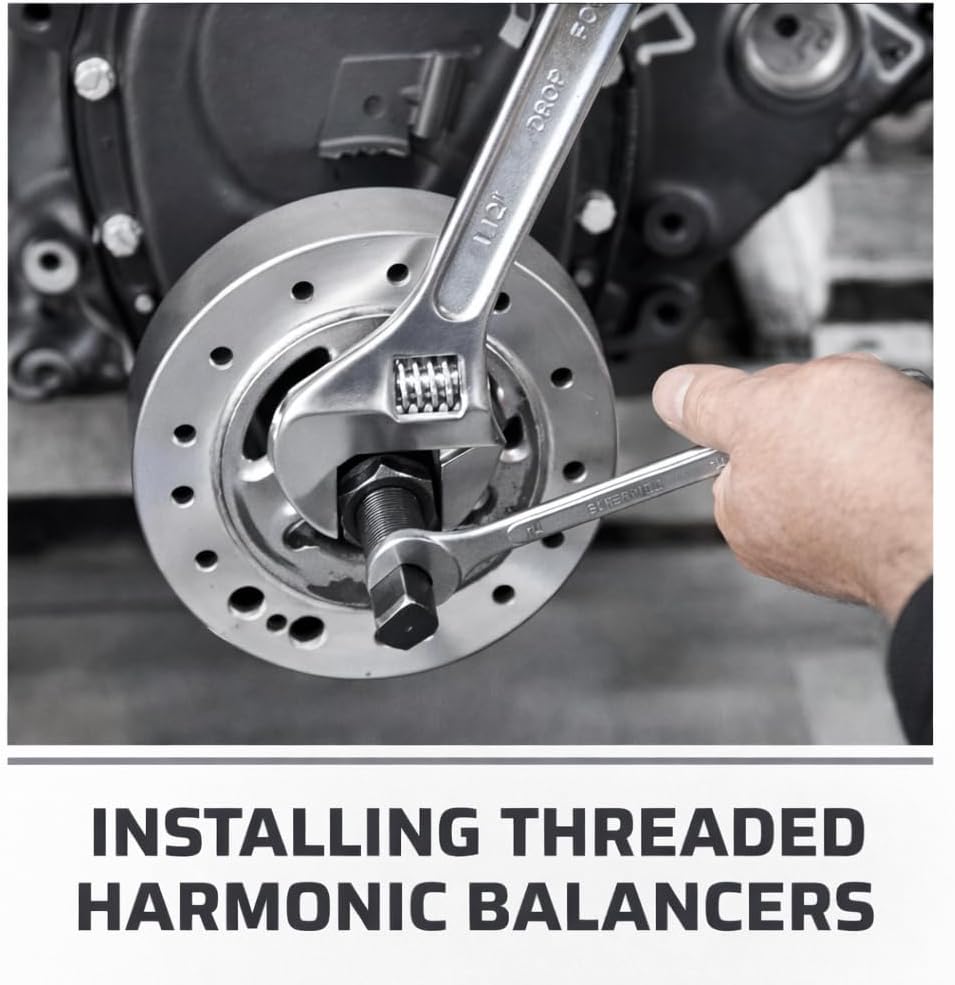 Powerbuilt Harmonic Balancer and Pulley Installer Tool Kit, 33 Piece, Crankshaft Pulley, Remove and Install, Storage Case - 648616, Black