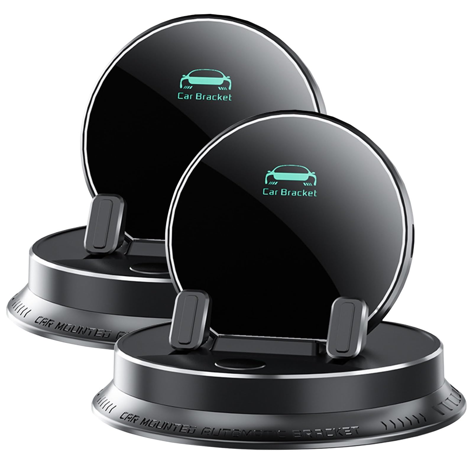 Supporto per Telefono Cellulare Multifunzionale Cruscotto Auto Elettrico, Universale Rotazione a 360° Antiscivolo E Ultra Stabile - Utilizzo Con Una Sola Mano Per Tutti(Black-2pcs)