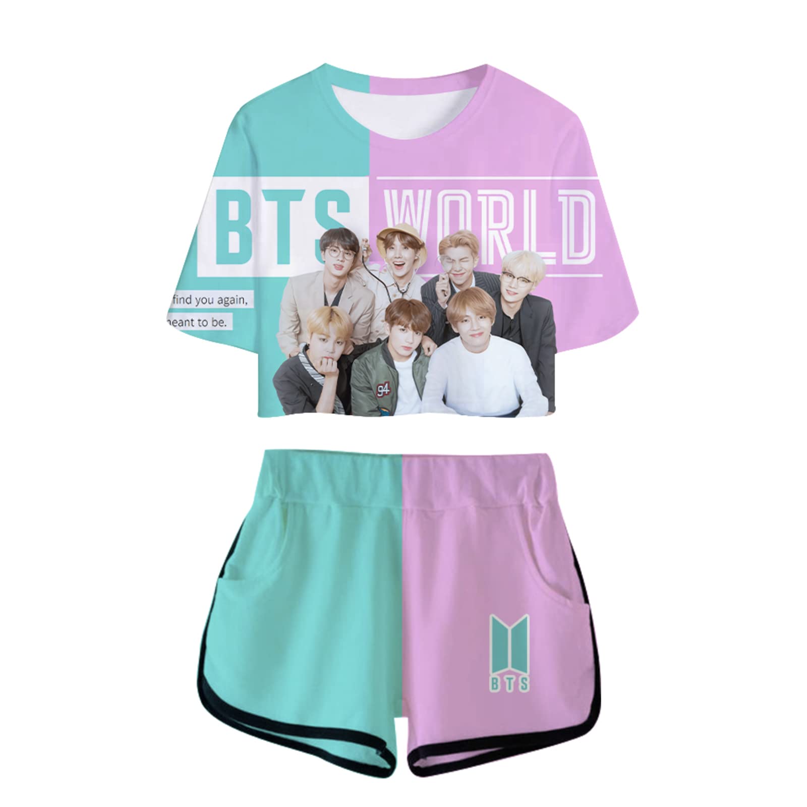 UIDGUWP Women's Short Sleeve 3D Printed Boys Girls Summer Hallyu T Shirts