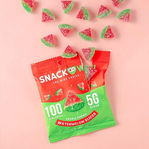 Miniatura 4 de Snack Owl Caramelos de goma agrios veganos, sin gluten, dulces bajos en calorías, sin culpa y deliciosos bocadillos saludables de gomitas (rebanadas