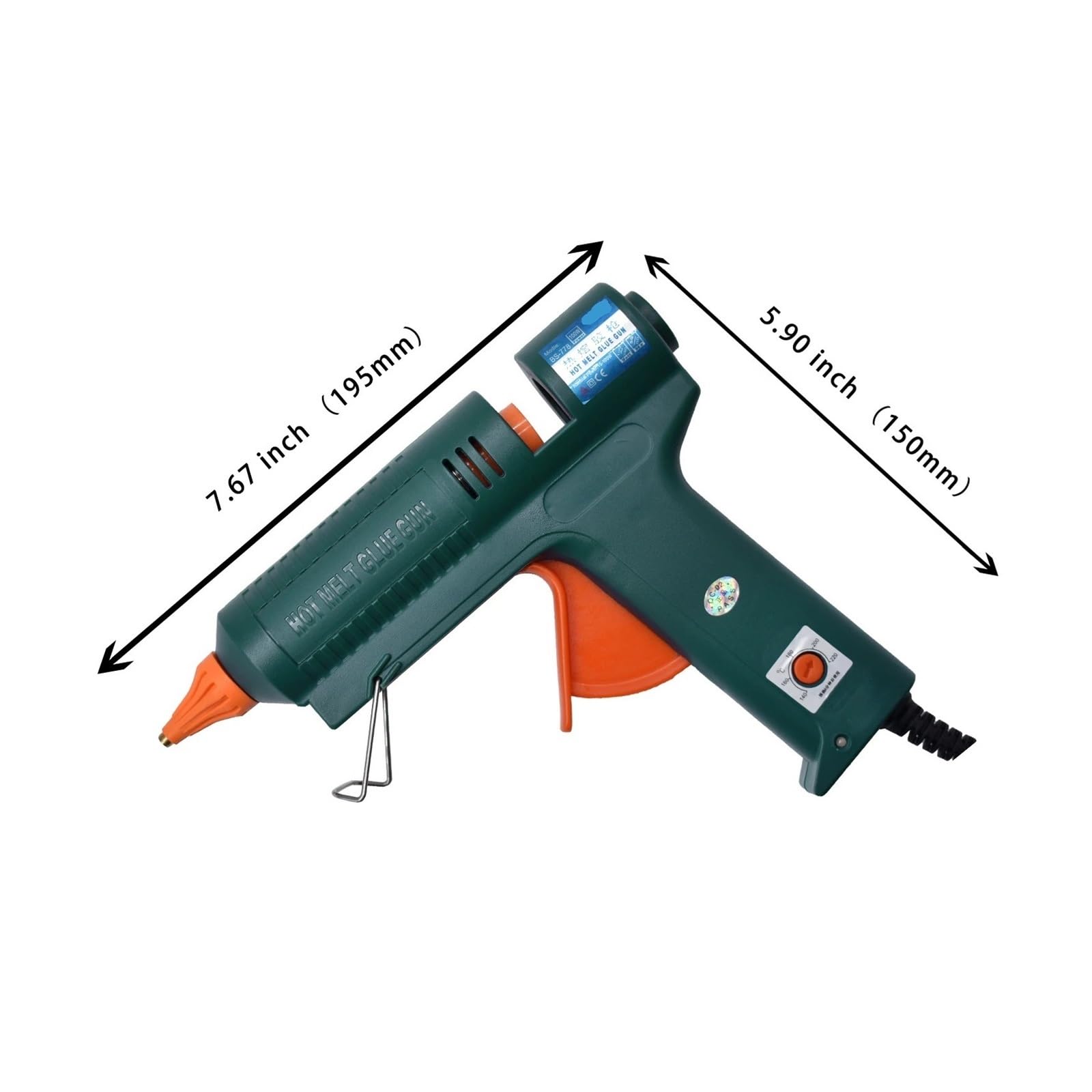 RUHEN Pistolet do klejenia na gorąco 150 W, regulacja temperatury 140 ~ 220 stopni, wymienna dysza, użyj kleju 11 mm do narzędzi naprawczych, DIY, do projektów rzemieślniczych DIY i szybkich napraw w
