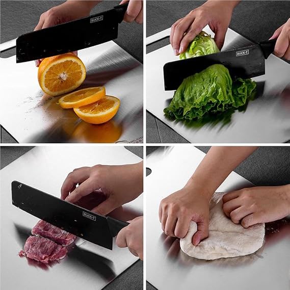 Cutting Board, 304 Stainless Steel Chopping Boards，Worktop Board Kitchen Vegetable Meat 1PC(40x60cm)