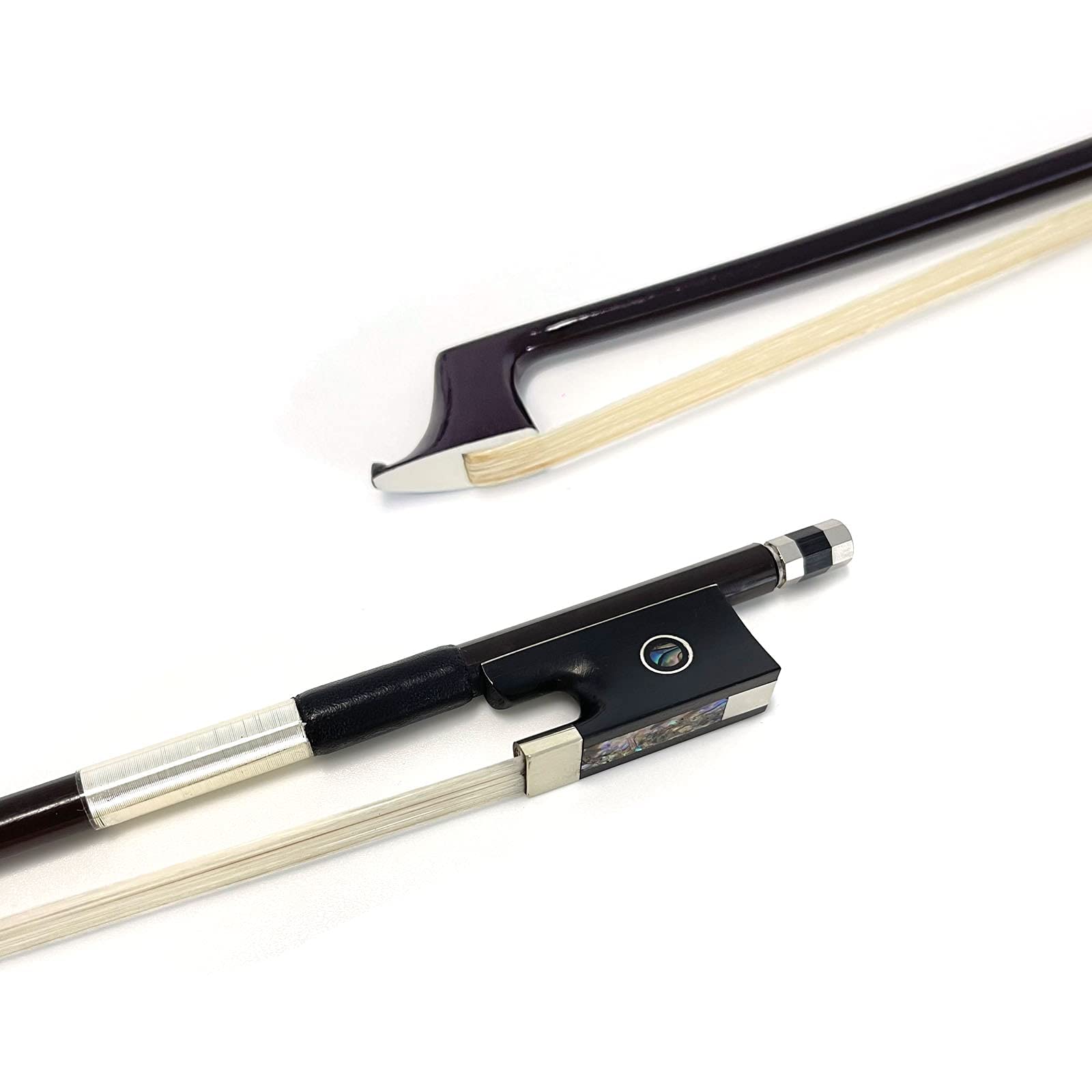 LIEKE Carbon Fiber Violin Bow 1/4 size Lightweight Fiddle Bow (1/4 size, Coffee)