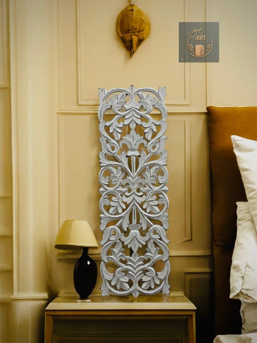 THE ART SHOPPEE Wooden Living Room wall panel Timeless Elegance: Wooden Wall Panels for Every Space Nature’s Touch: Enhancing Walls with Wood for home decor like living room, bedroom, drawing room, & hallways premium 90x30 cm (Pure White)-picture-10