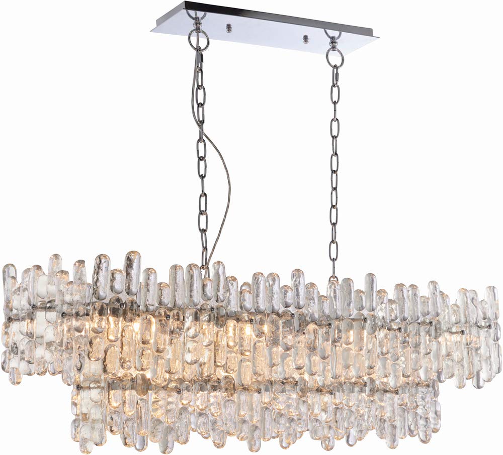 endon lightingMaya - Pendant Chrome Effect Plate & Clear Glass 12 Light Dimmable IP20 - E14