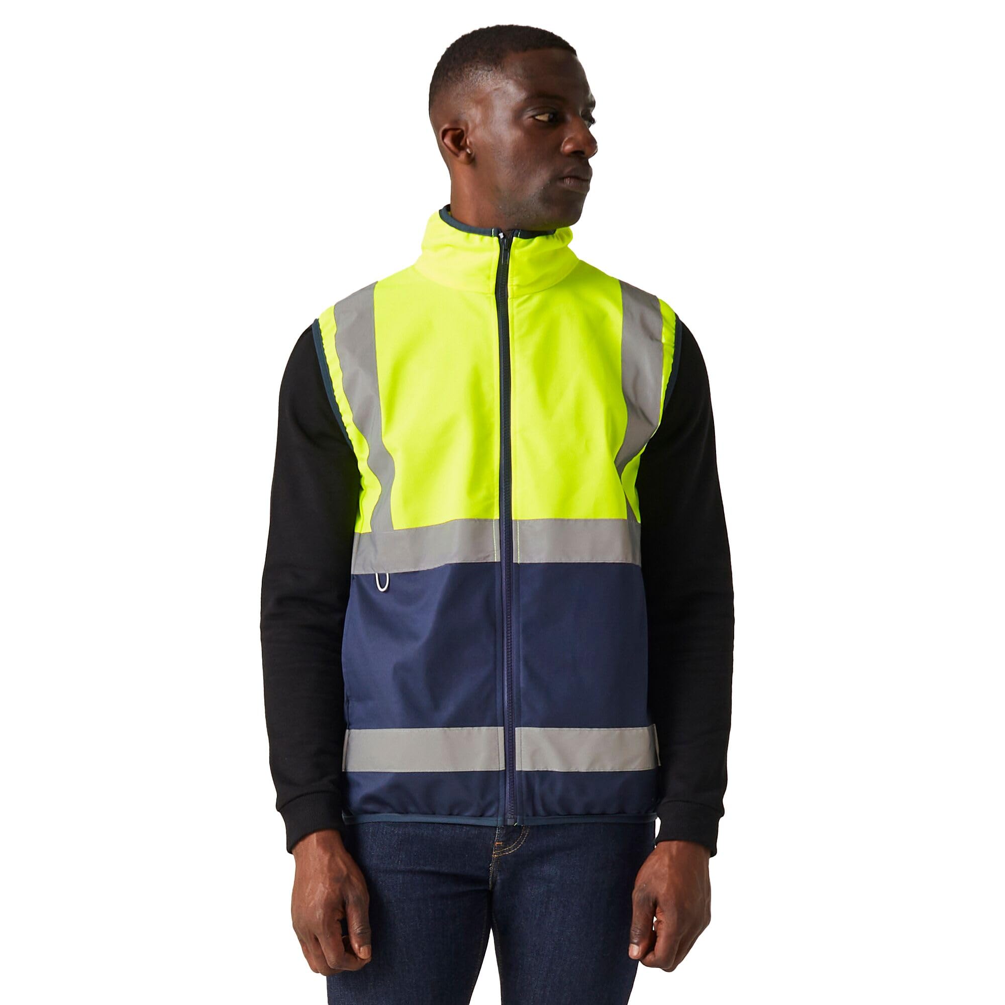 Regatta Mens Pro Full Zip Hi-Vis Vest (3XL) (Yellow/Navy)