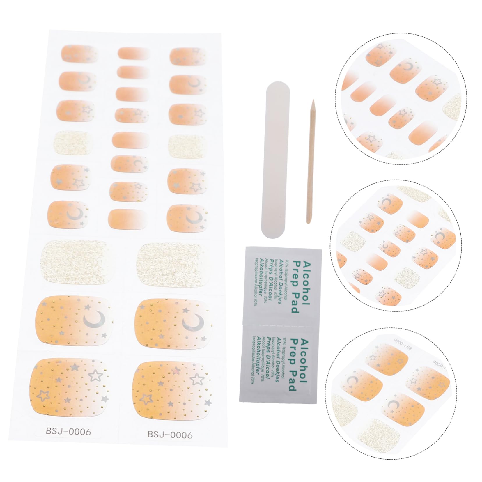 BESTYASH 4 Set adesivi per unghie Gel polacco adesivi per decalcomanie per unghie di ie chiodi decorazioni per ie strisce lucide per manicure ie adesive
