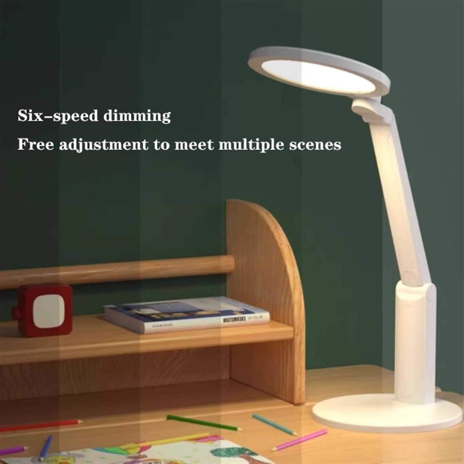 Lámpara Escritorio Lámpara de escritorio LED, lámpara de escritorio con protección ocular de 14 W con 3 modos de color y 6 niveles de brillo, control táctil, lámpara de oficina en casa enchufable, bla